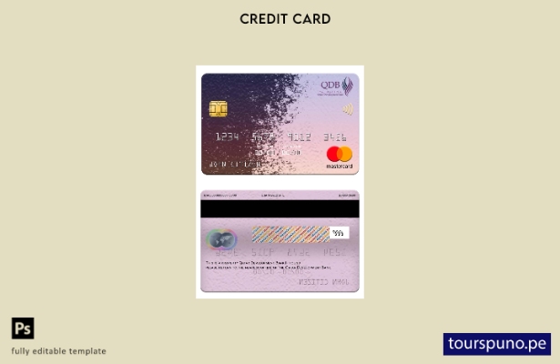 lista para imprimir la plantilla mastercard del Banco de Desarrollo de Qatar